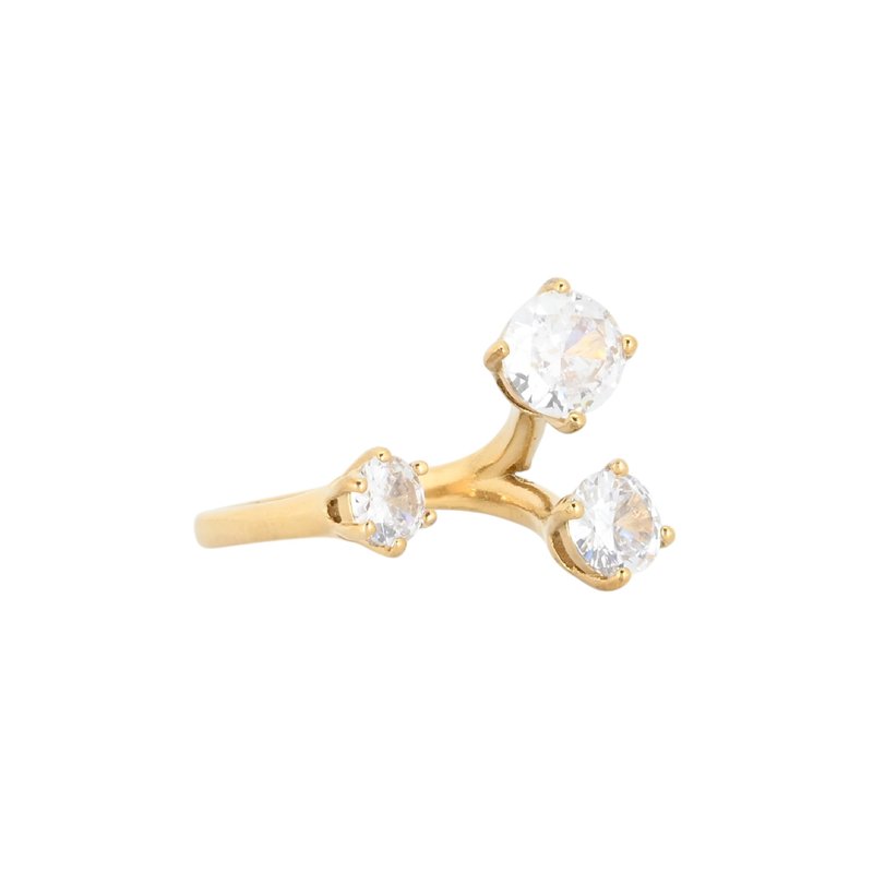 Anel Delicate ajustável com zircônias