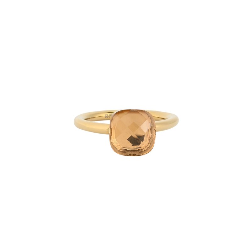 Anel Glamour com pedra colorida