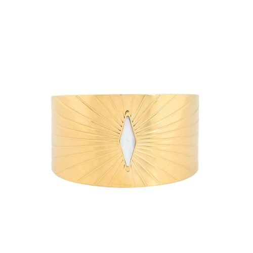 Pulseira rígida aço losango