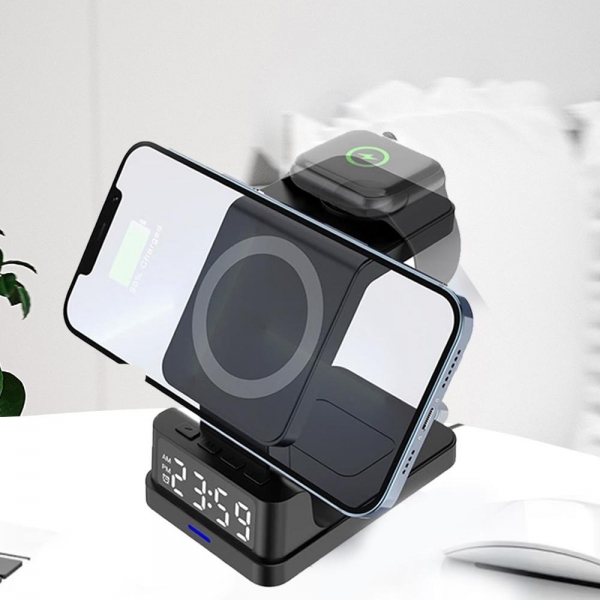 Carregador Wireless com Relógio
