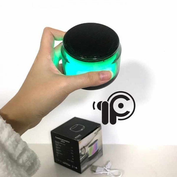 Mini Coluna de Som Bluetooth LED