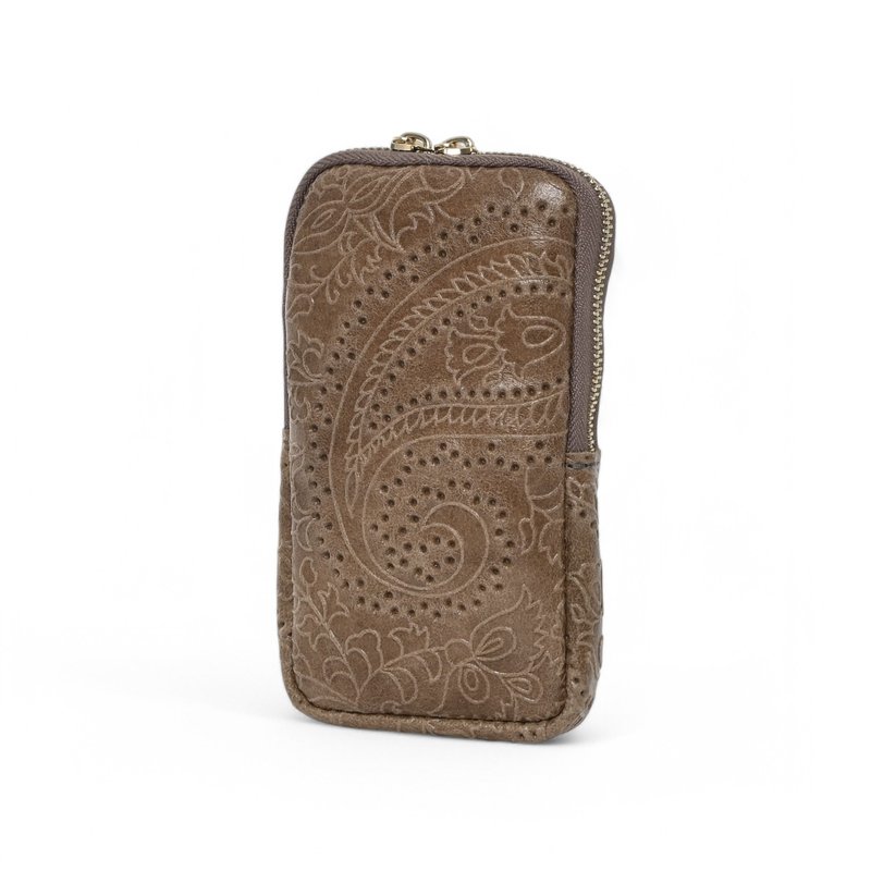 Bolsa de Telemóvel em Pele Camel
