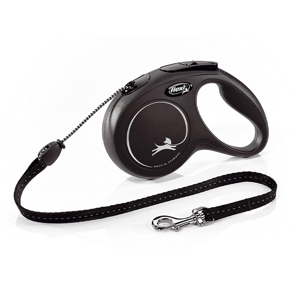 Flexi New Classic (Fio/Tam. S) 8 Mt / 12 Kg (Preto) - S - 8 Mt / 12 Kg