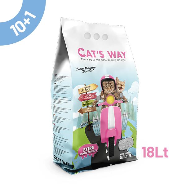 Pack Litter Aglomerante Cat'S Way - Baby Powder 18Lt - 10+1 Oferta