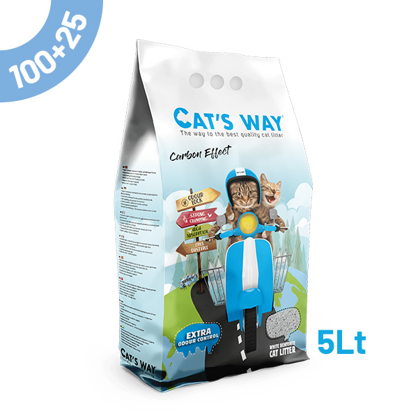 Pack Litter Aglomerante Cat'S Way - Carbon Effect 5Lt - 100+25 Oferta