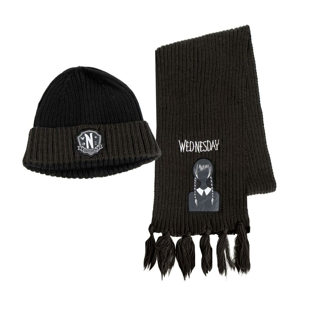 Gorro e Cachecol Wednesday Preto