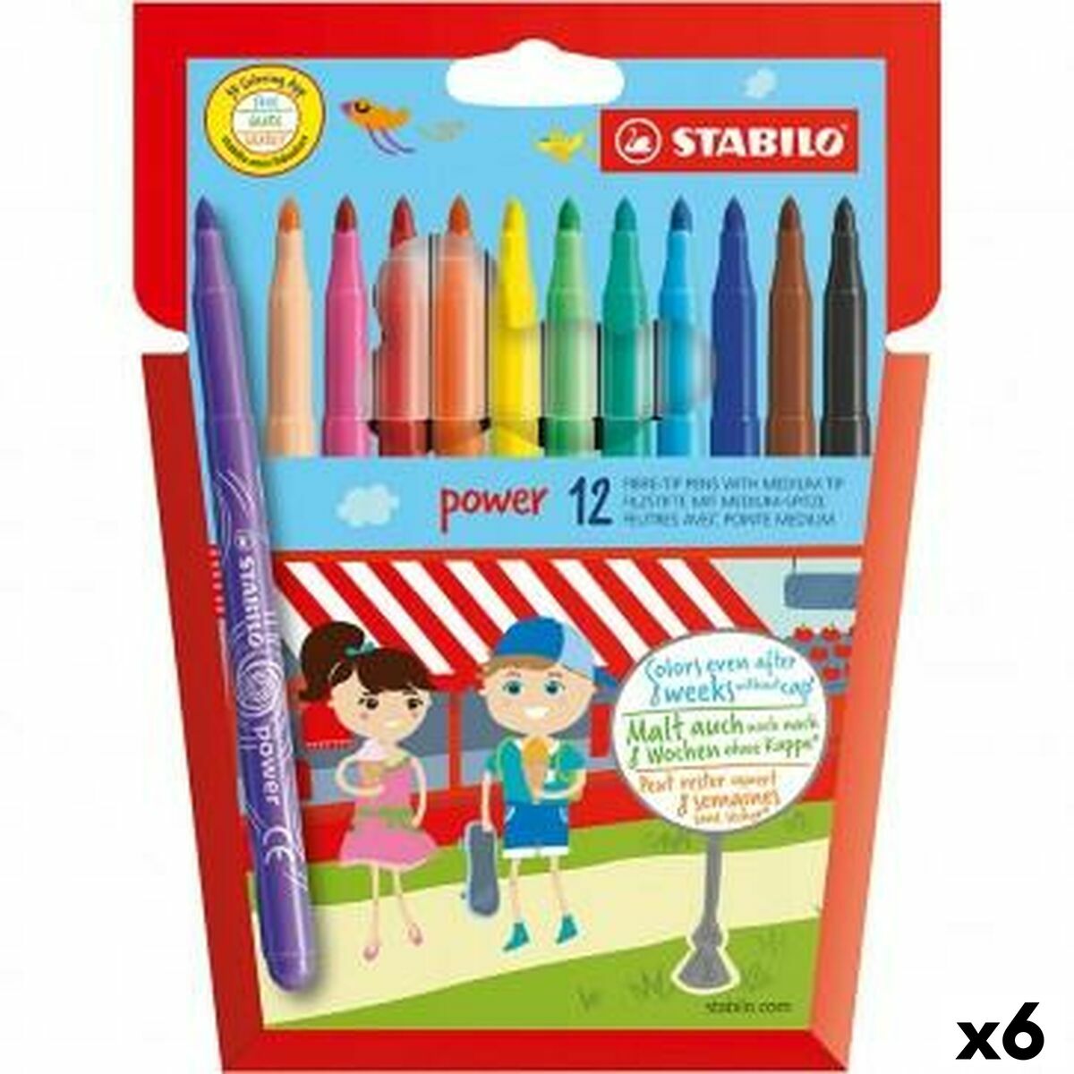 Rotuladores Stabilo POWER Multicolor (6 Unidades)