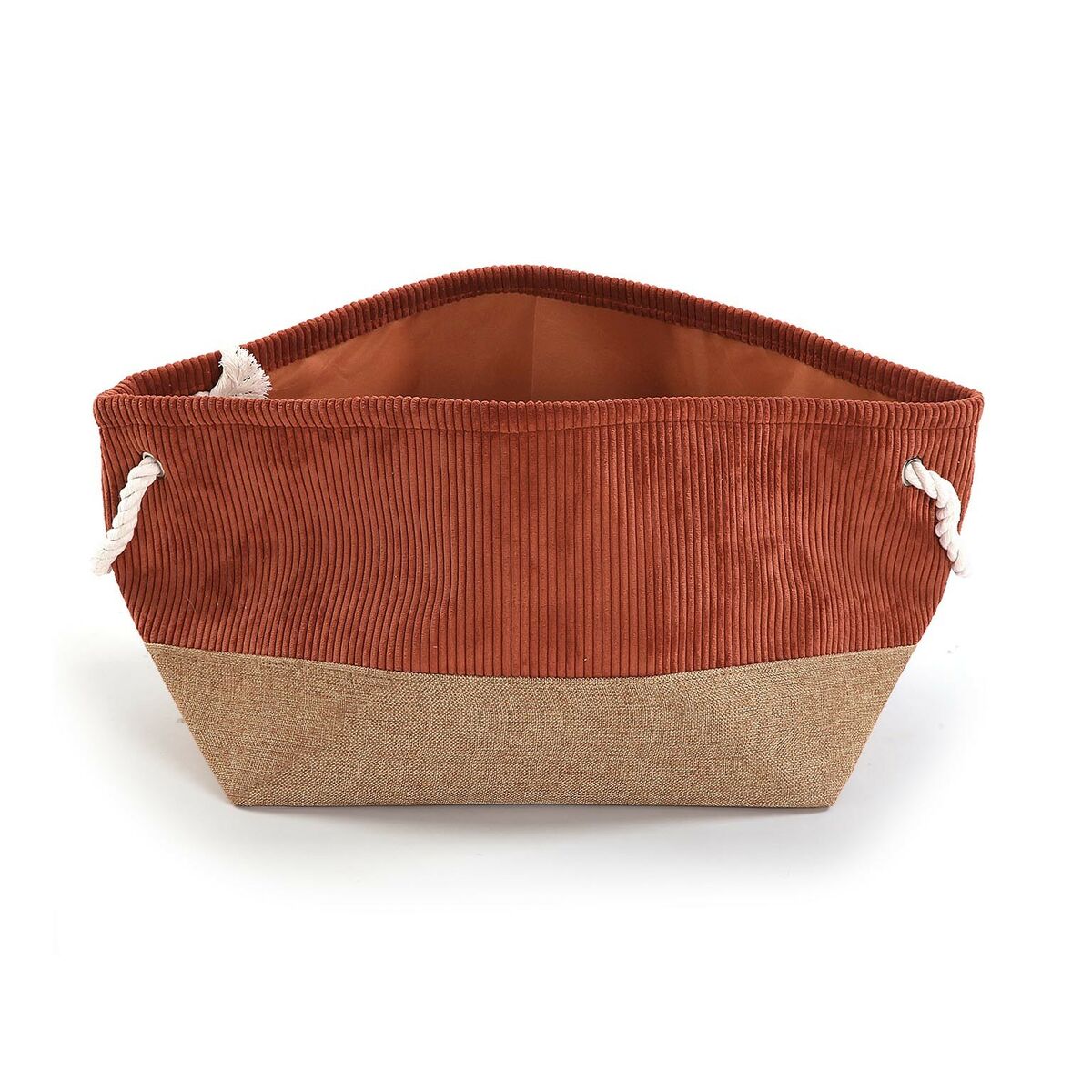 Cesta Multiusos Versa Corduroy 29 x 27 x 39 cm Terracota