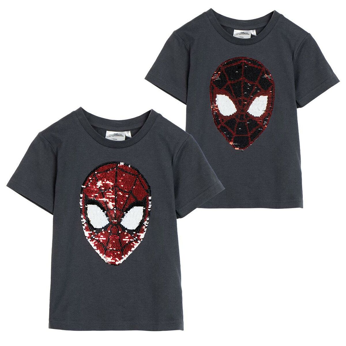 Camisola de Manga Curta Infantil Spider-Man Cinzento escuro