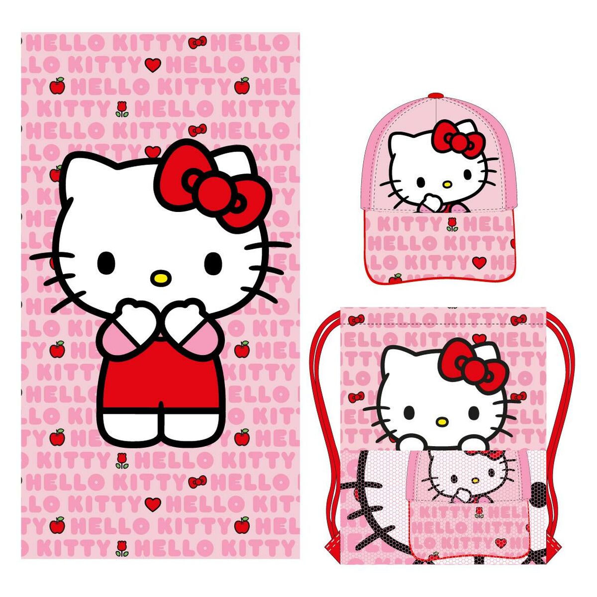 Toalha de banho Hello Kitty Cor de Rosa