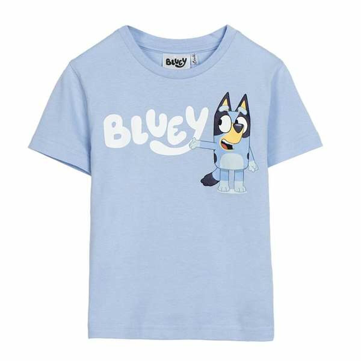 Camisola de Manga Curta Infantil Bluey Azul Claro