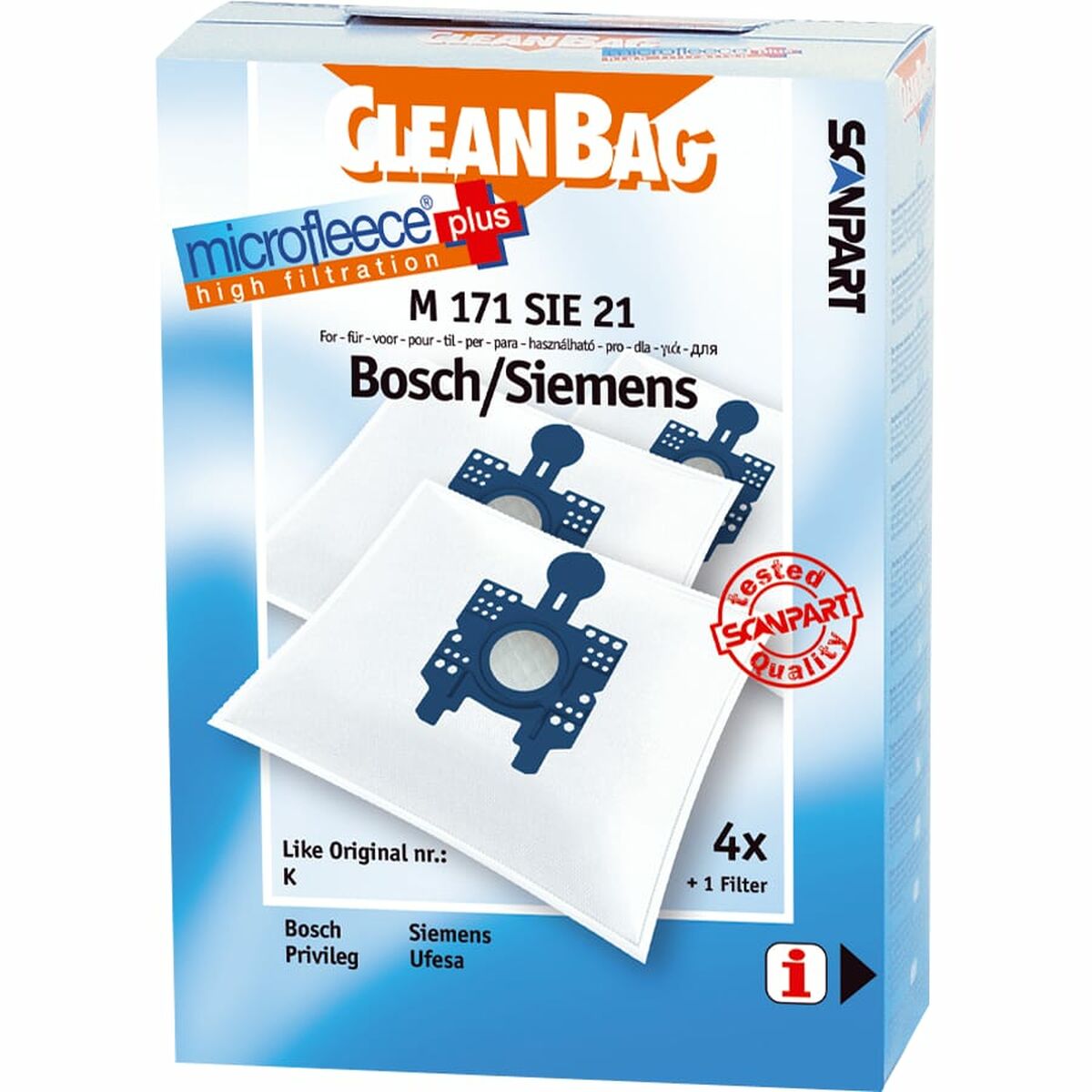 Bolsa Sobresselente para Aspirador Scanpart M 171 SIE 21 BOSCH SIEMENS