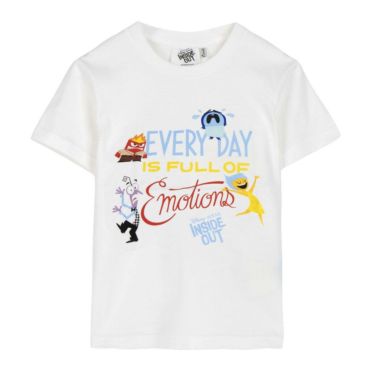 Camisola de Manga Curta Infantil Pixar Branco