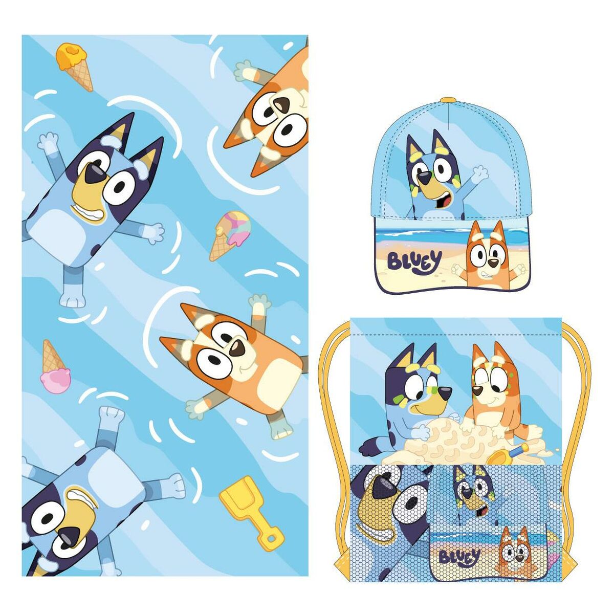 Toalha de banho Bluey Azul 33 x 27 x 7 cm