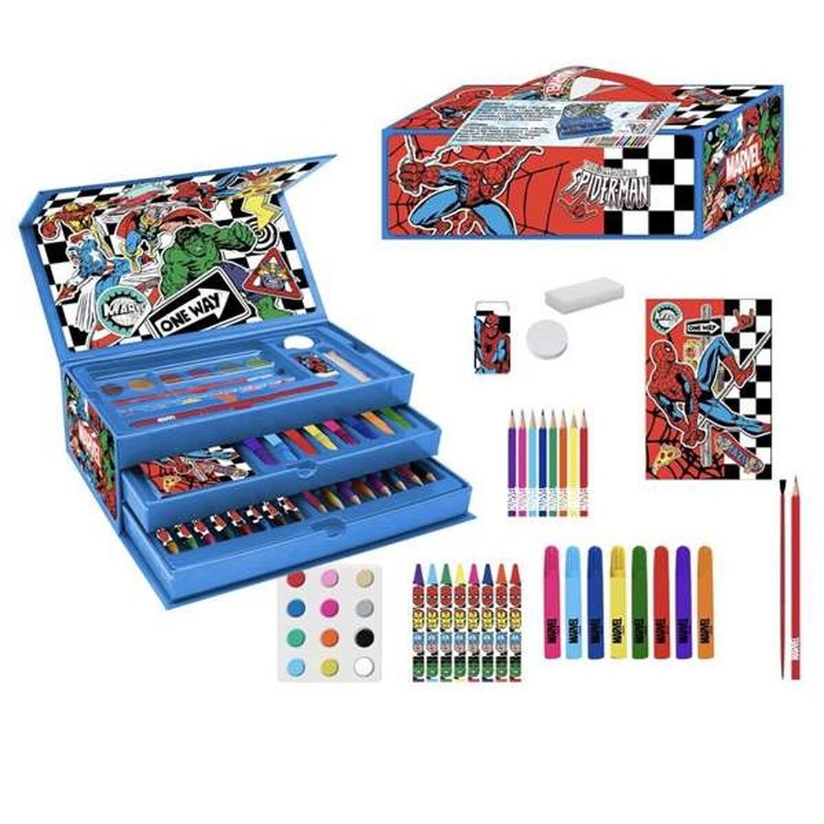 Caixa de Atividades para Colorir The Avengers Azul