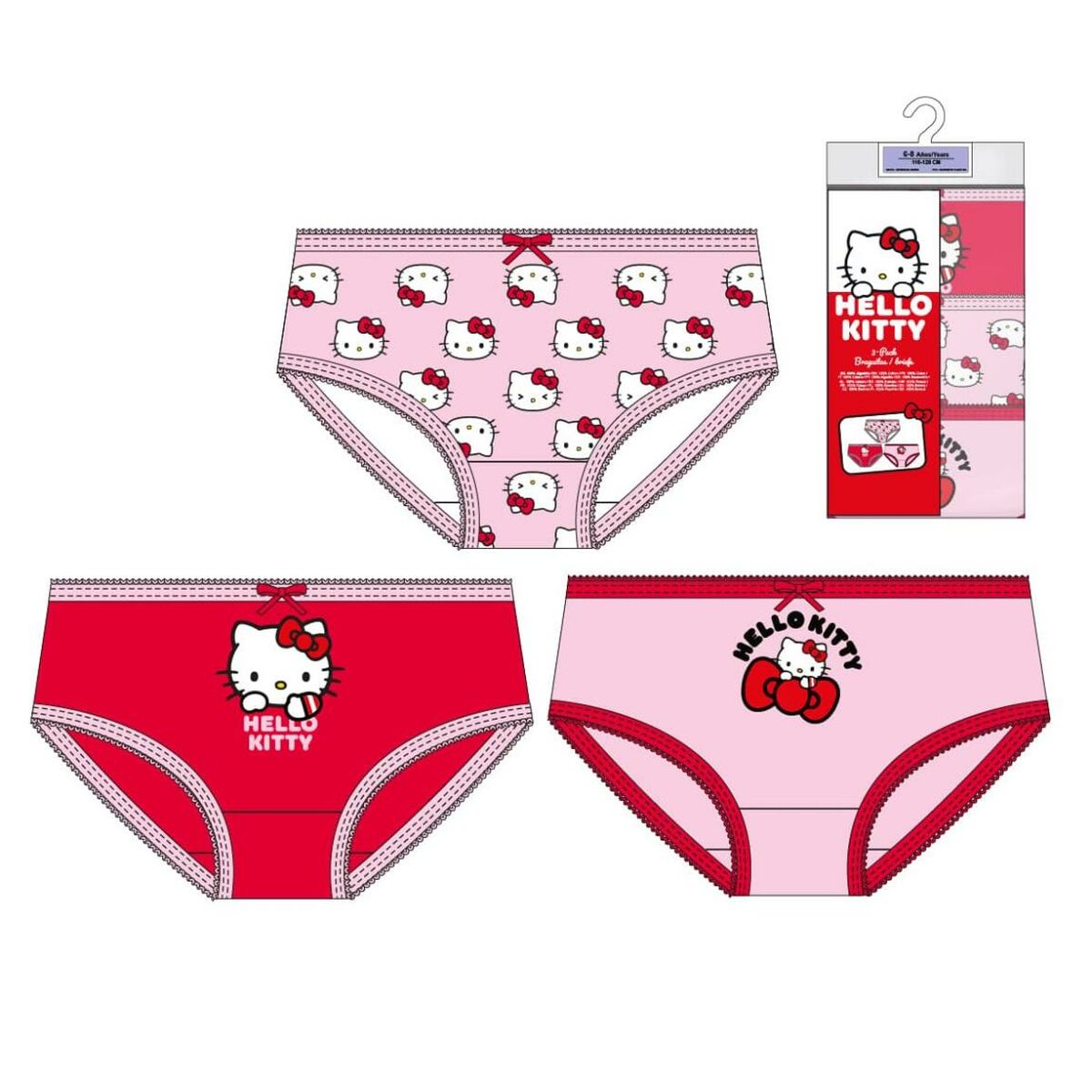 Cuecas Hello Kitty Multicolor