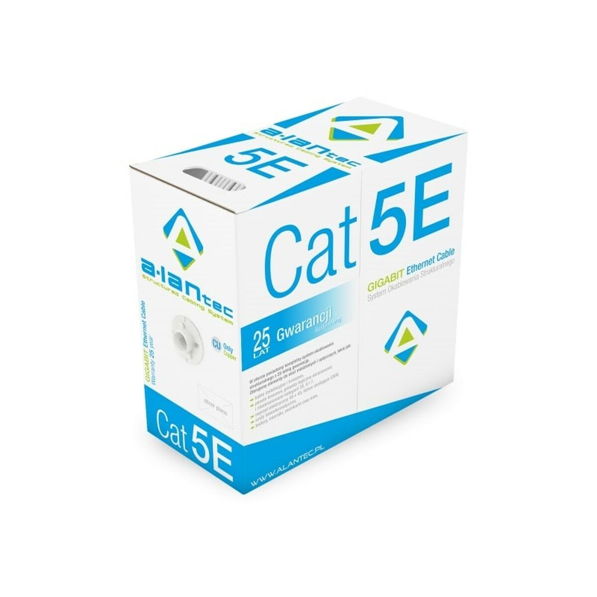 Cabo de rede rígido UTP Categoria 5e Alantec KIU5LSOH305 Cinzento 305 m