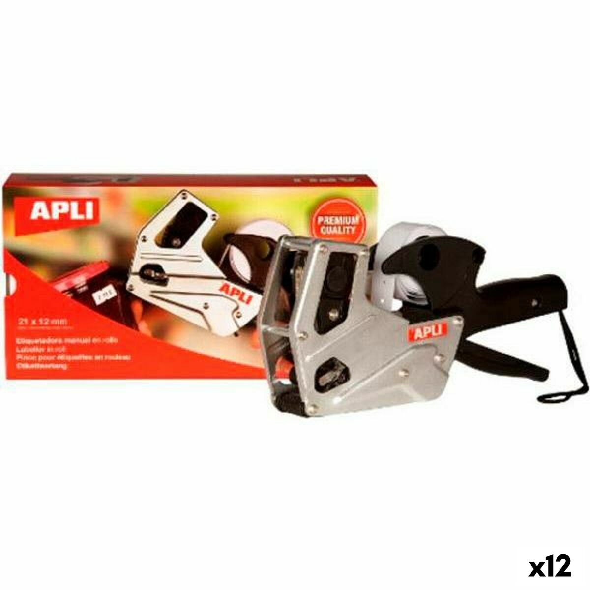 Etiquetadora manual Apli Premium 21 x 12 mm (12 Unidades)