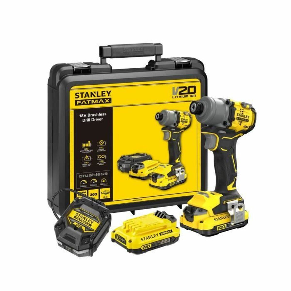 Aparafusadora de impacto Stanley SFMCF830D2K-QW 18V 203 Nm