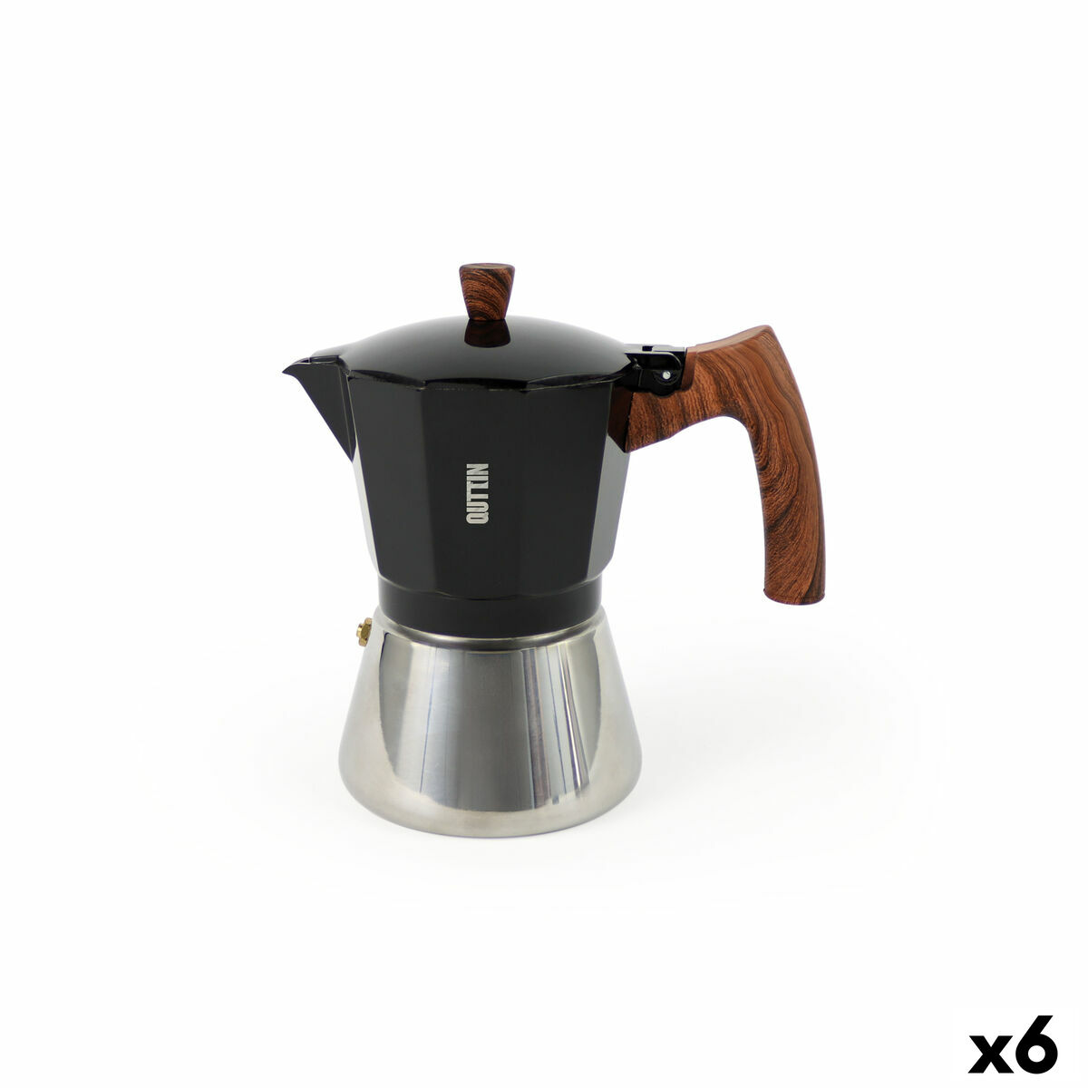 Cafeteira Italiana Quttin Preto 0,45 L (6 Unidades)