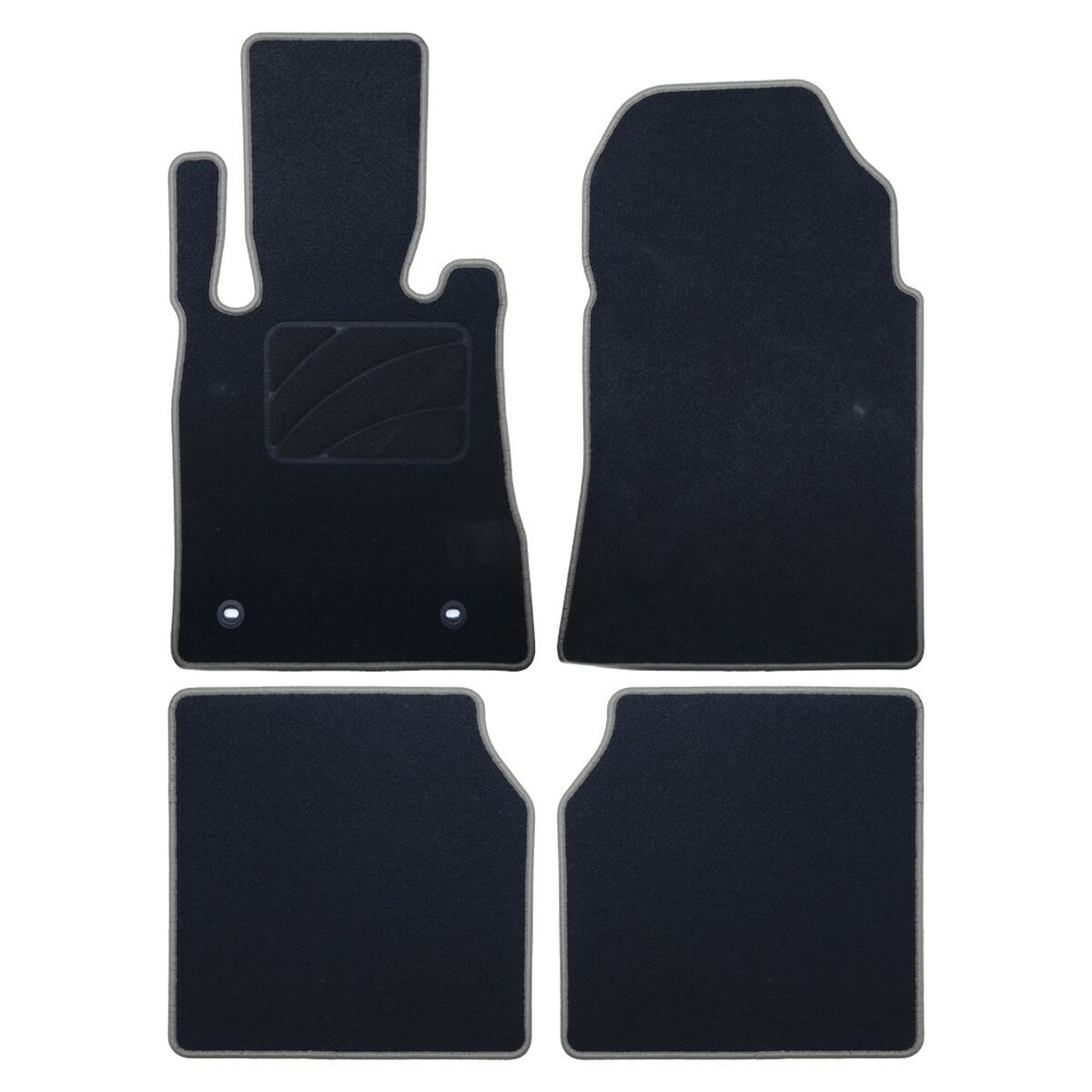 Conjunto de Tapetes de Carro OCC Motorsport OCCMC0046GD Preto Cinzento escuro Mercedes W1401 Clase S Largo Veludo 5 Peças