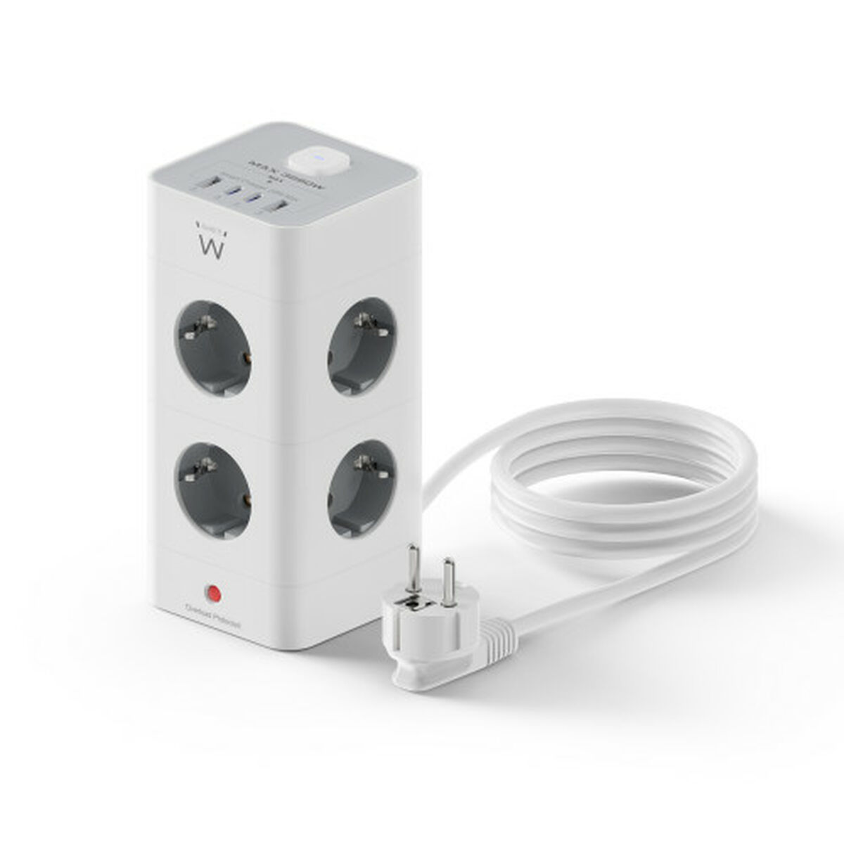 Extensor 8 Tomas Schuko Ewent EW3864 Branco 3680 W (2 m)