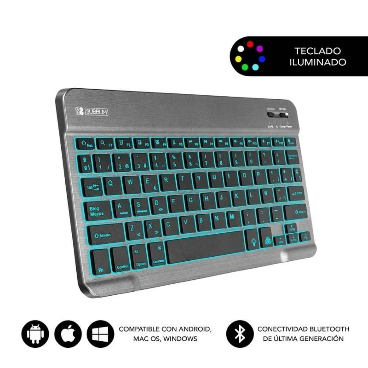 Teclado Bluetooth Subblim SUB-KBT-SMBL31 Cinzento Qwerty espanhol