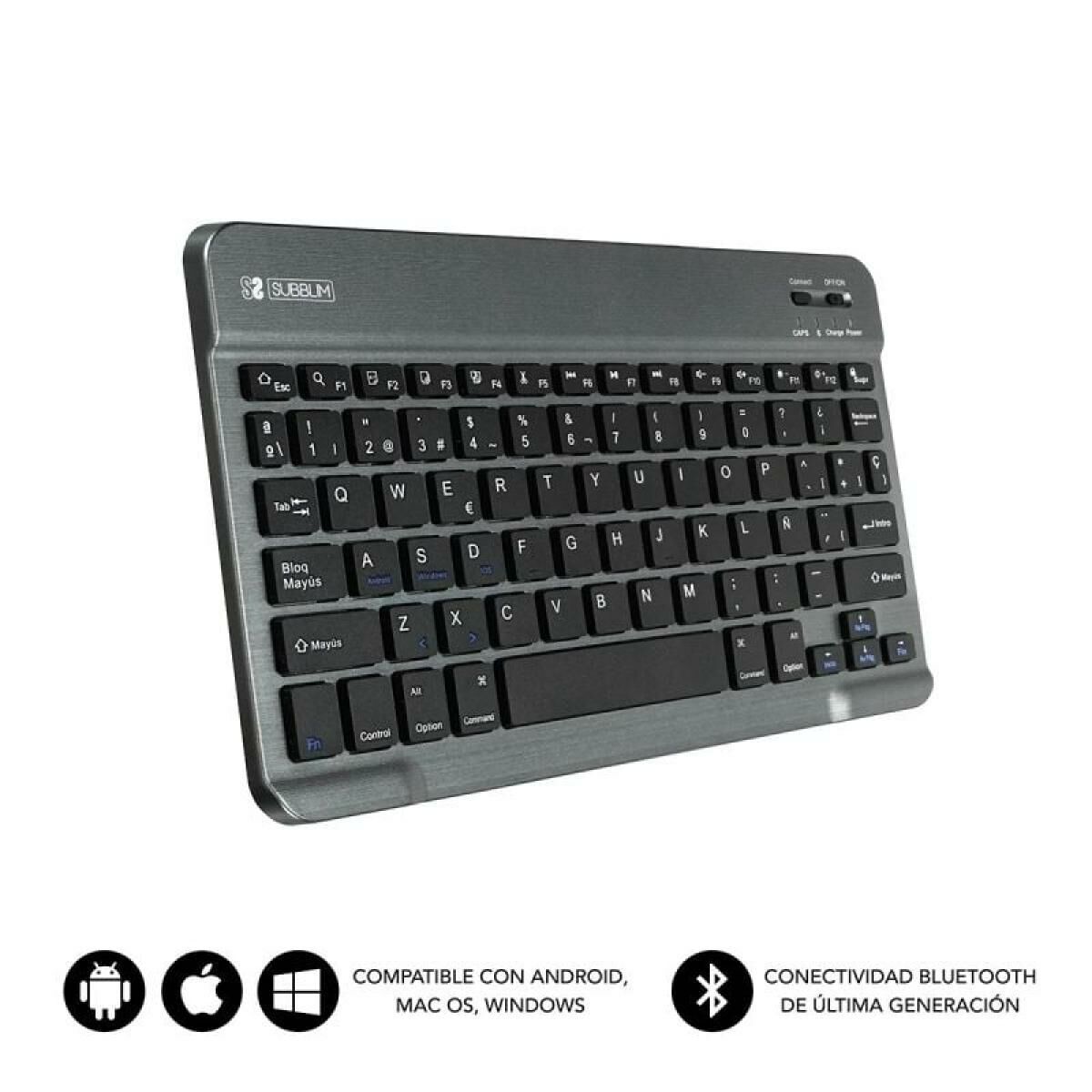 Teclado Bluetooth Subblim SUB-KBT-SM0002 Cinzento Qwerty espanhol