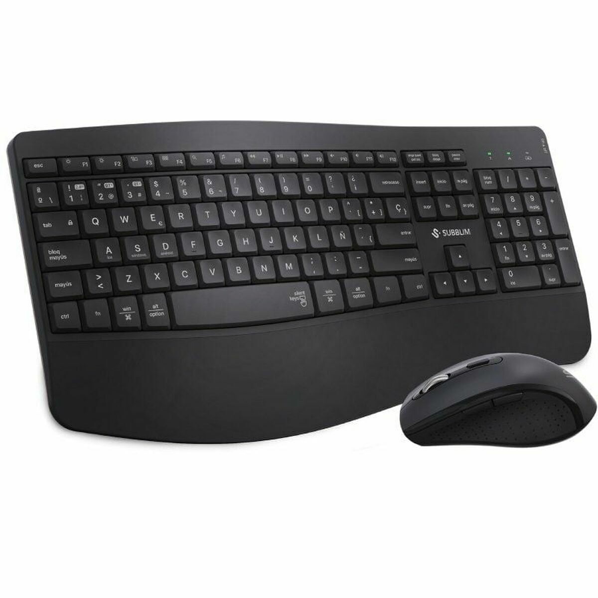 Teclado e Rato Subblim SUBKBC-DCOPW2 Preto Espanhol Qwerty espanhol QWERTY