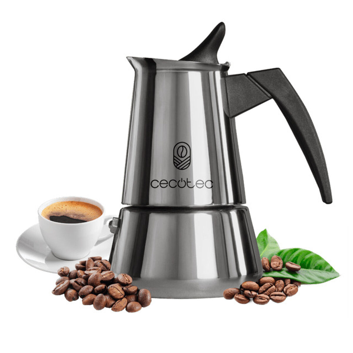Cafeteira Italiana Cecotec Piccolina 900 Inox 10 Chávenas Antigota Ergonómica