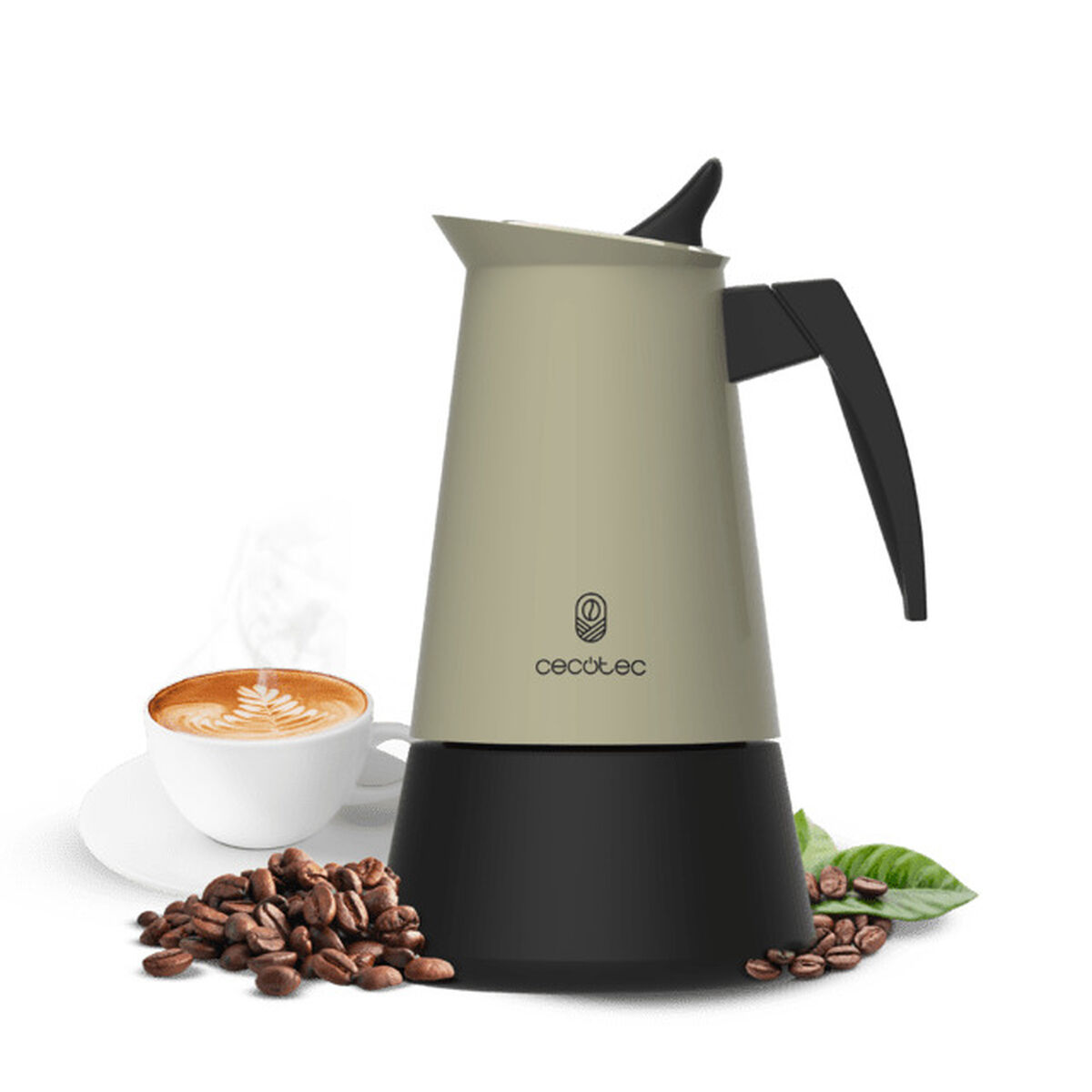 Cecotec Cafeteira Italiana inox Piccolina 200 2 chávenas 100ml verde antigota