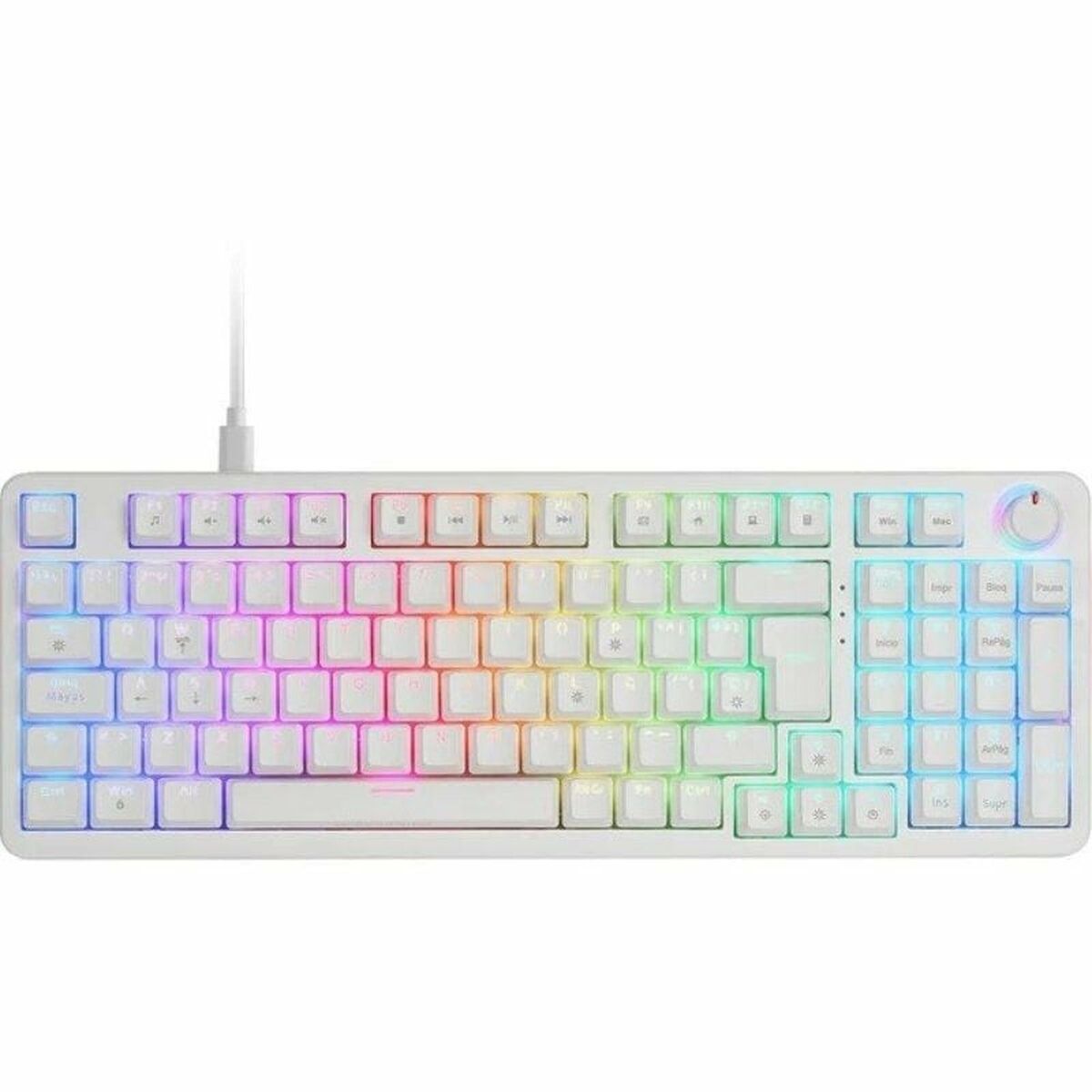 Teclado Gaming Mars Gaming MKPROWBES Branco Qwerty espanhol