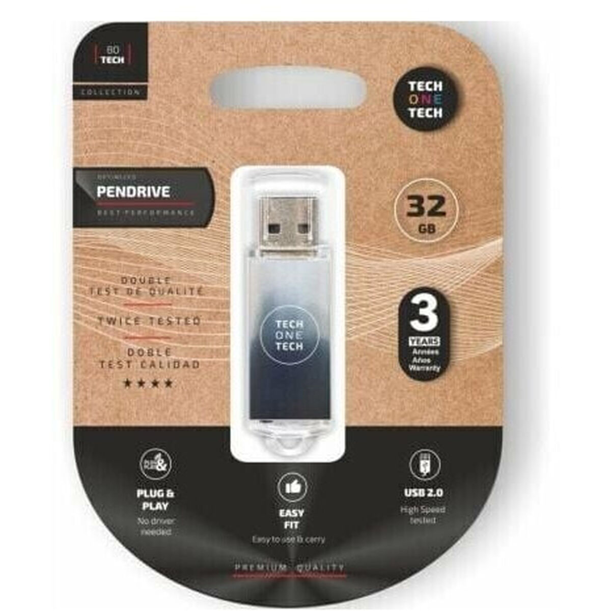 Memória USB Tech One Tech Be B&W