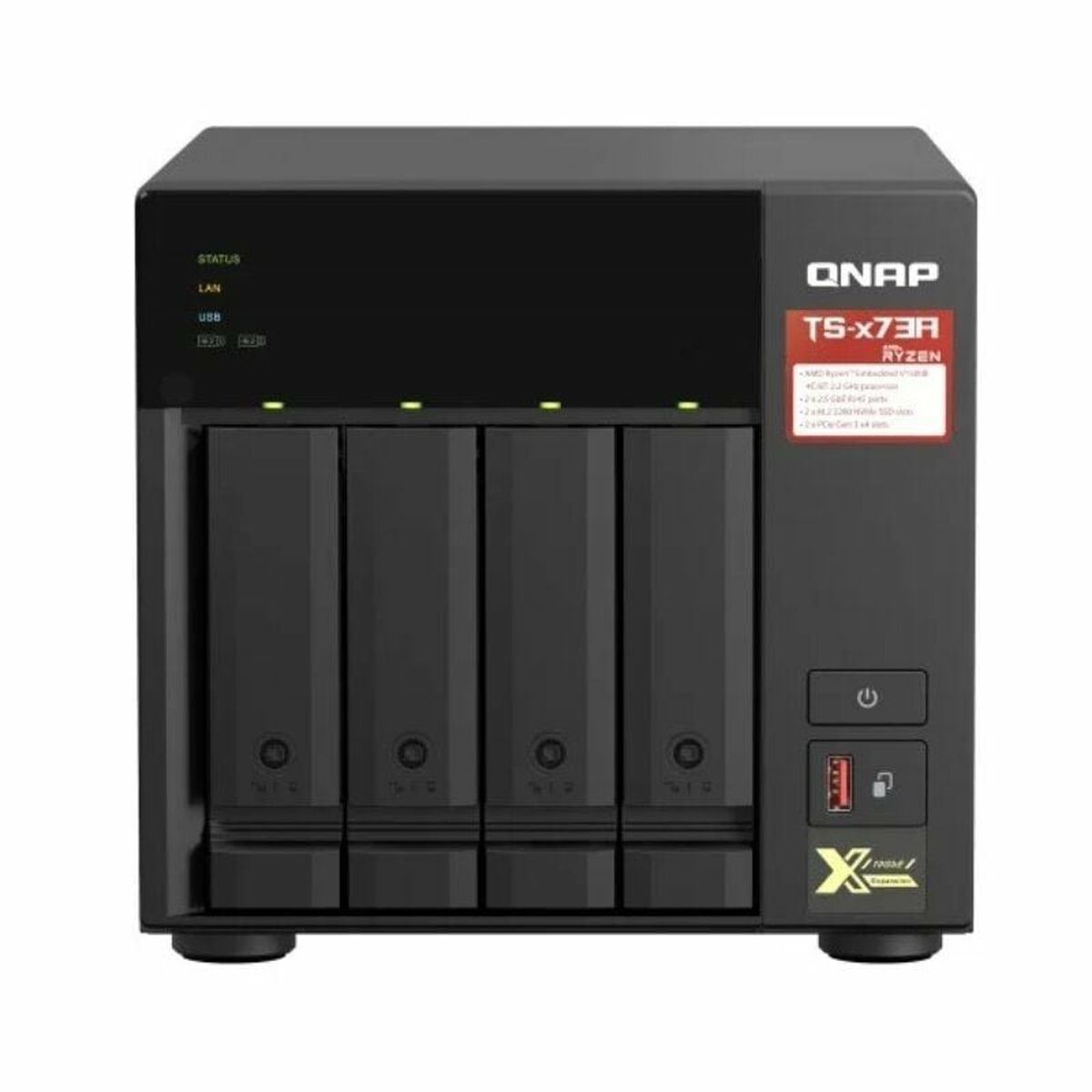 Armazenamanto em Rede NAS Qnap TS-473A Preto AMD Ryzen V1500B
