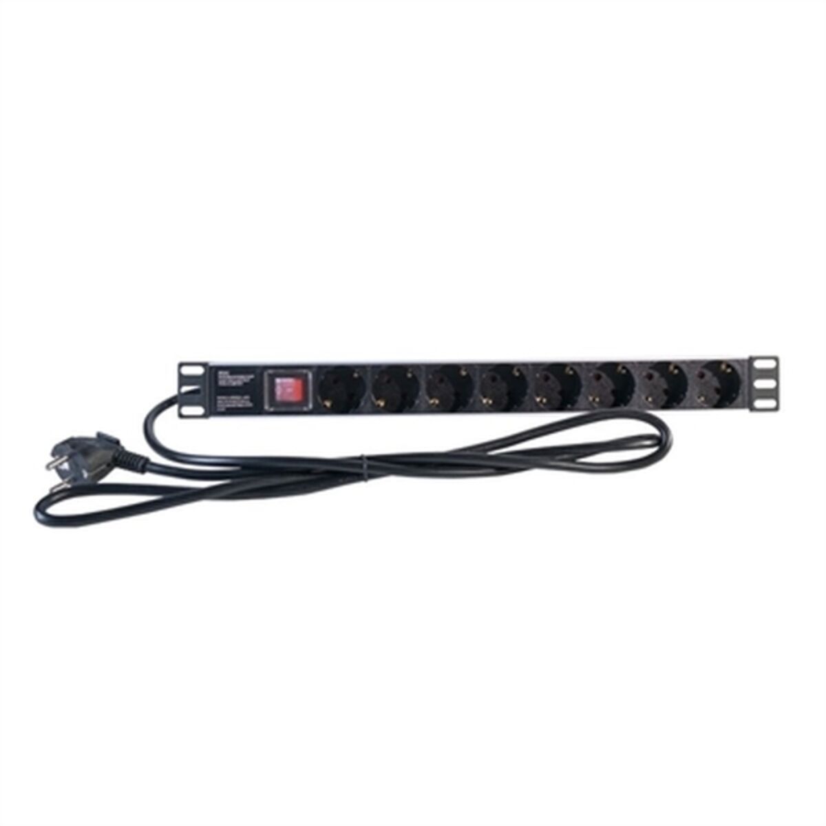Extensor 19" 8 Tomas Schuko com interruptor 2LAN REG8SCHINT 250V 3500W 2M