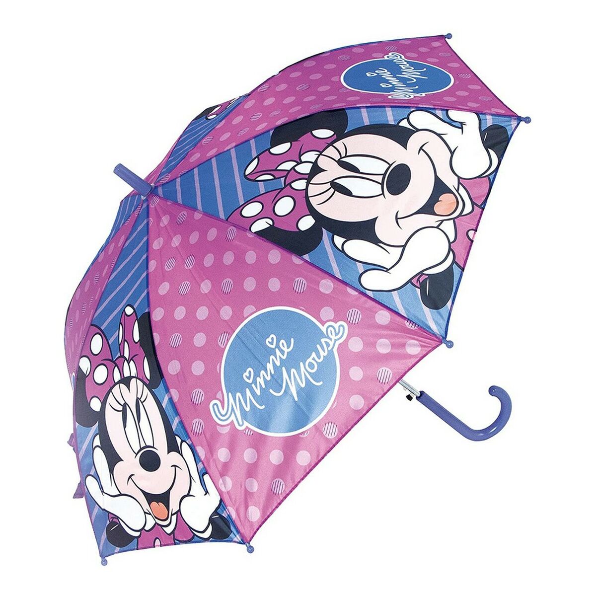 Guarda-chuva Automático Minnie Mouse Lucky Azul Cor de Rosa (Ø 84 cm)