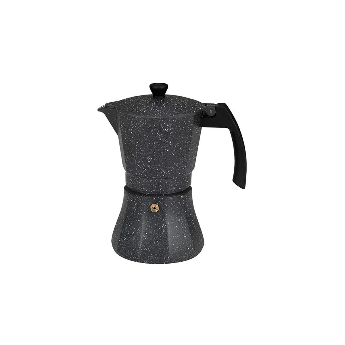 Cafeteira Italiana EDM Preto Alumínio 6 Copos Indução