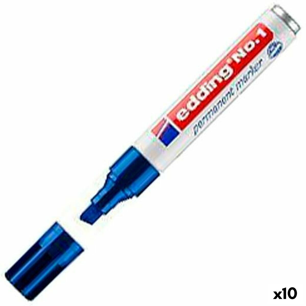 Rotulador permanente Edding Nº1 Azul (10 Unidades)