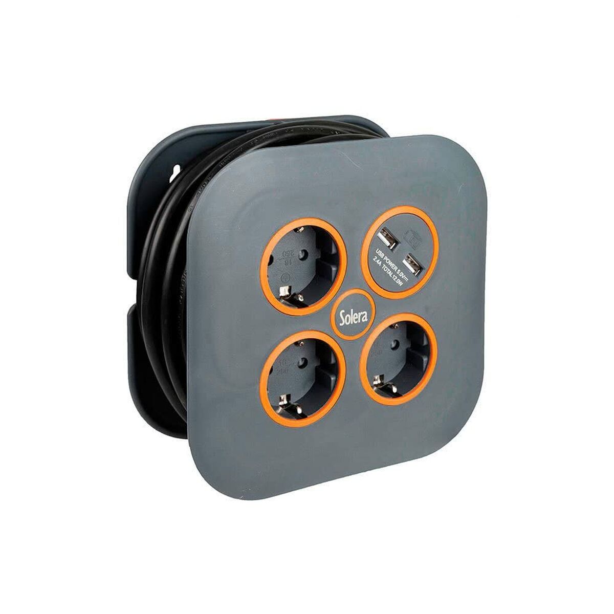 Extensor 3 Tomas Schuko Solera 7321usb Cinzento (5 m)