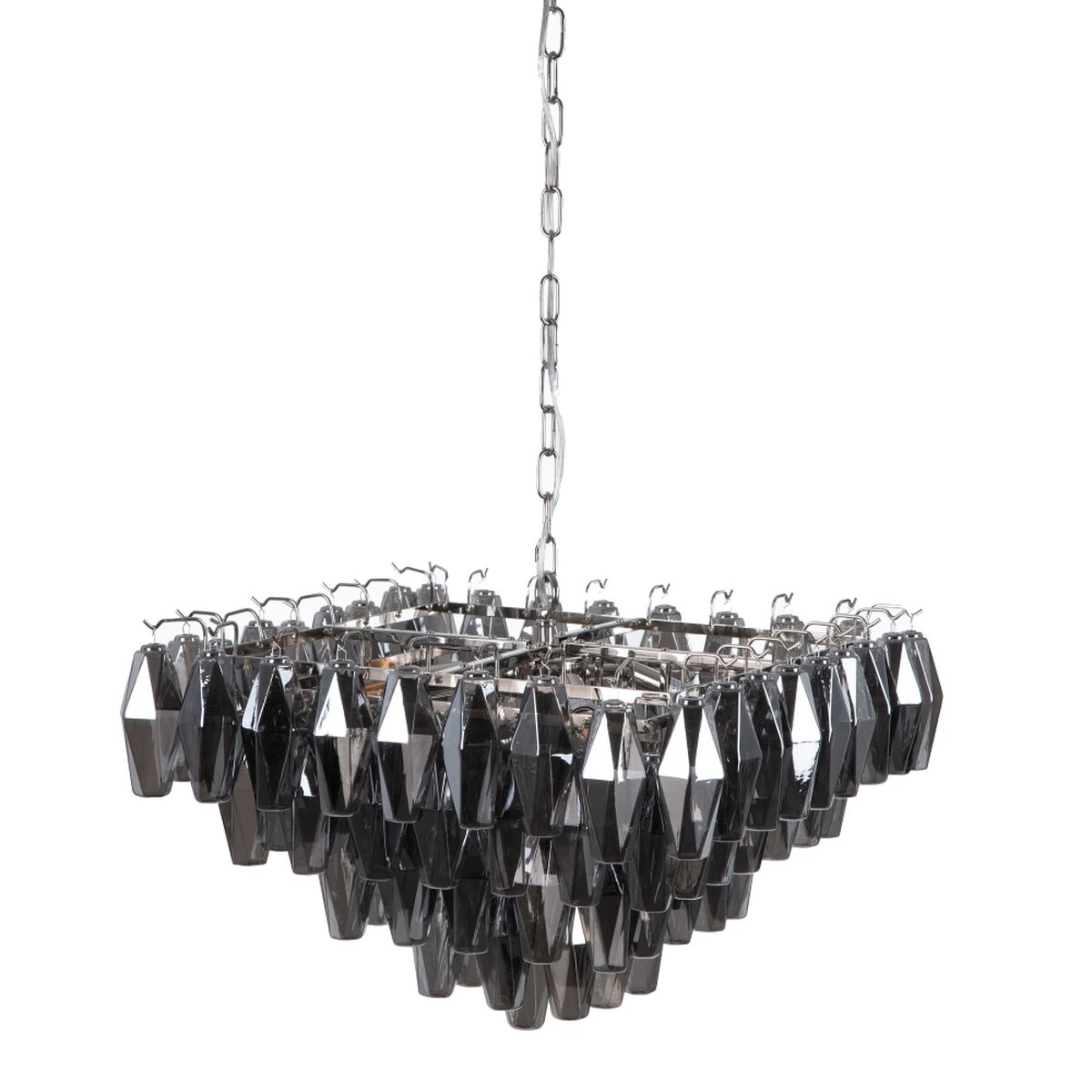 Candeeiro de teto 58 x 58 x 44 cm Cristal Metal Prata