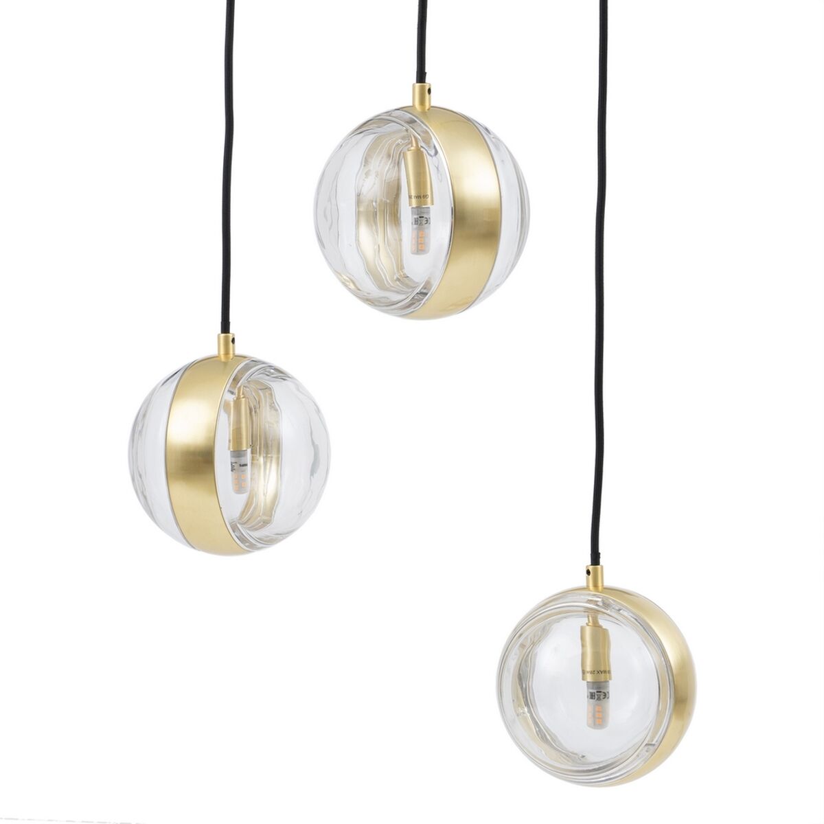 Candeeiro de teto 15 x 15 x 120 cm Cristal Dourado Ferro Ø 15 cm