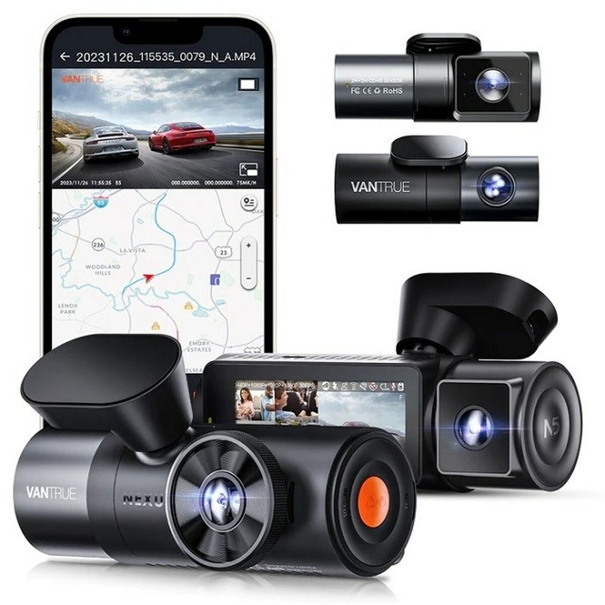 Câmara Desportiva para o Carro Vantrue N5 Nexus 5