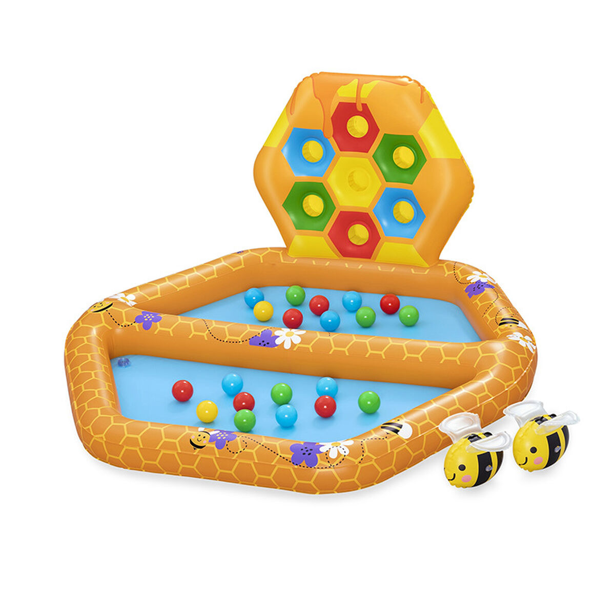 Bestway Piscina Insuflável Infantil Abelhas com Bolas 127x119x61 cm +12 Meses Jardim 52639
