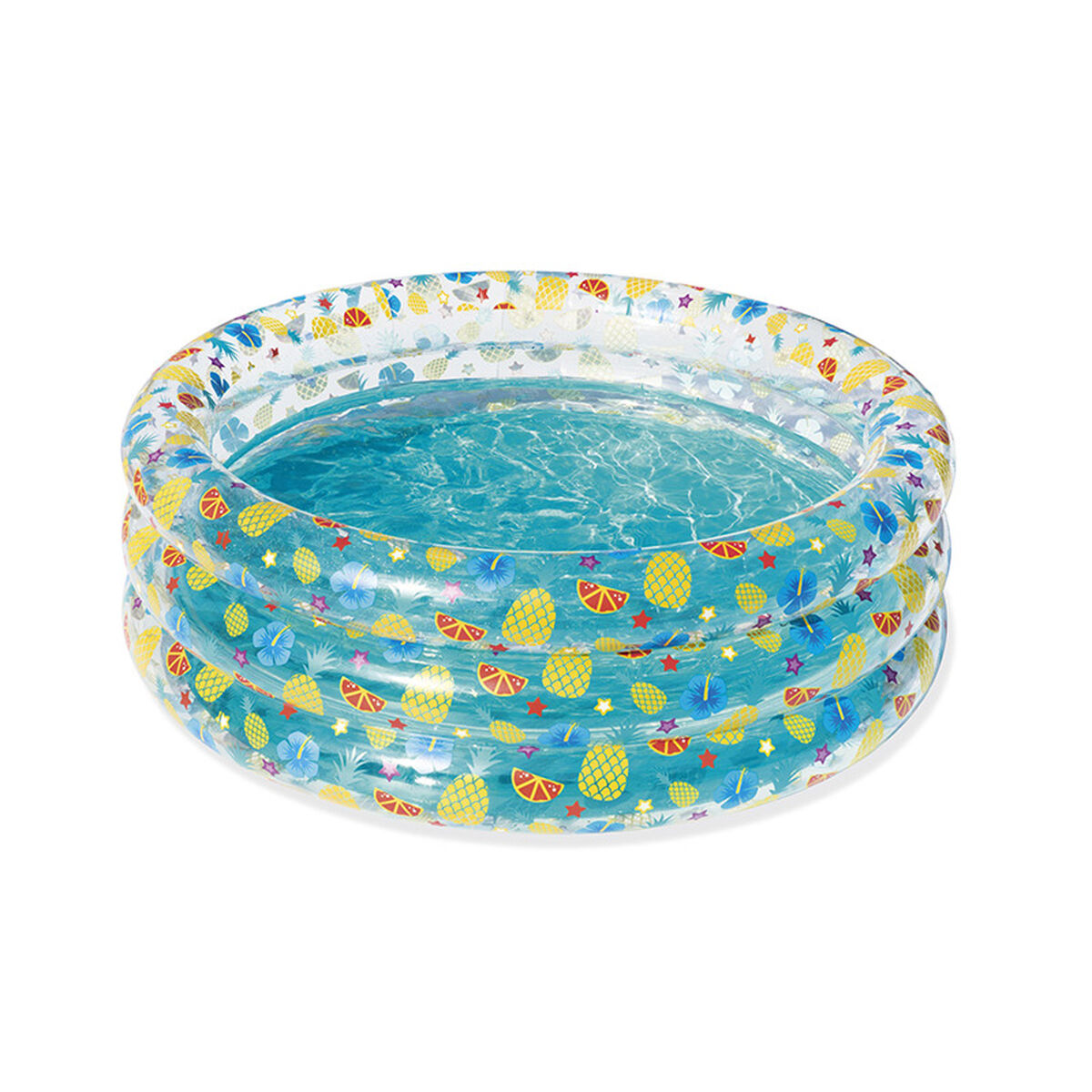 Bestway Piscina Insuflável 3 Aros Transparente Tropical 150x53 cm +6 Anos Jardim 51045
