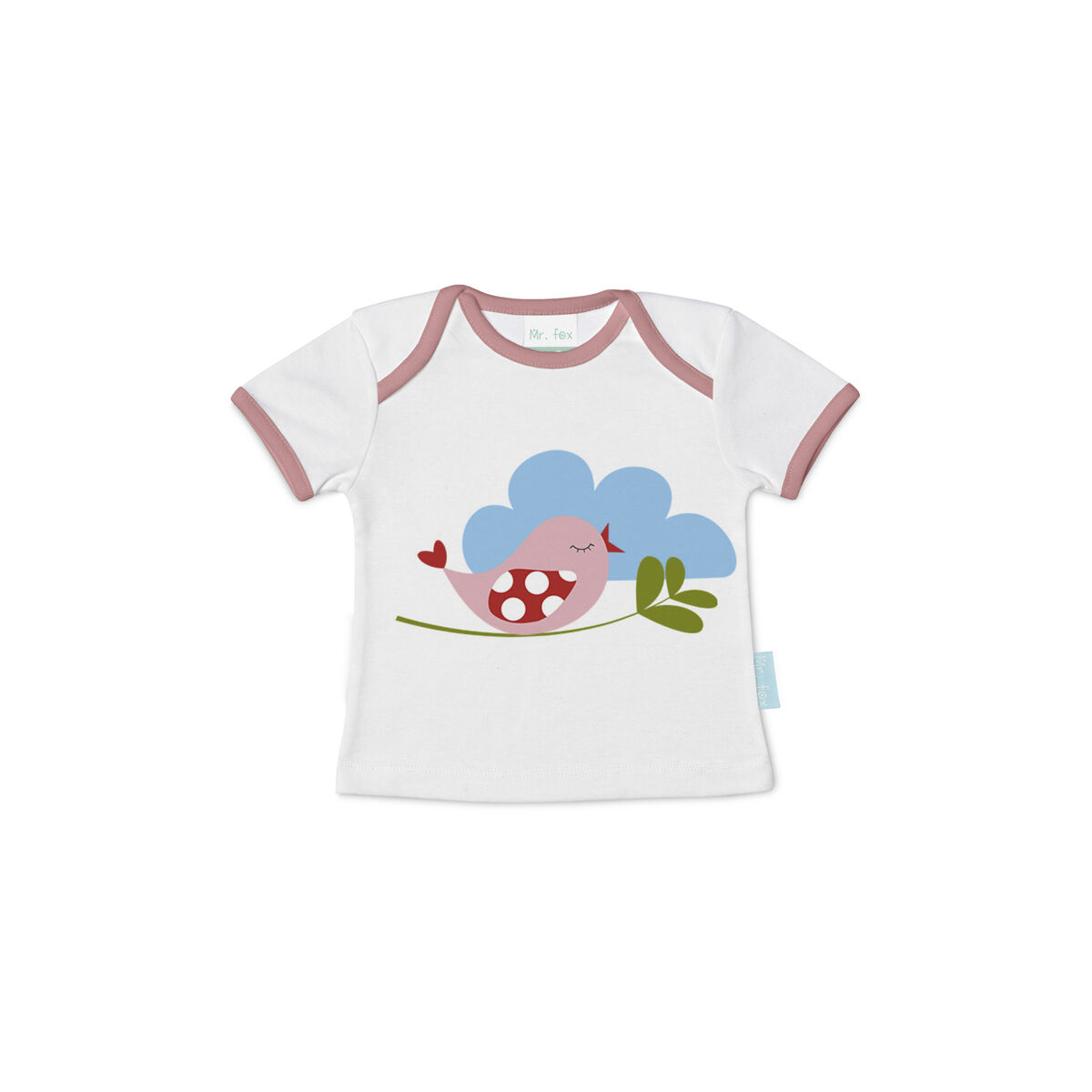Camisola de Manga Curta Infantil HappyFriday Mr Fox Little Birds Multicolor 24-36 Meses