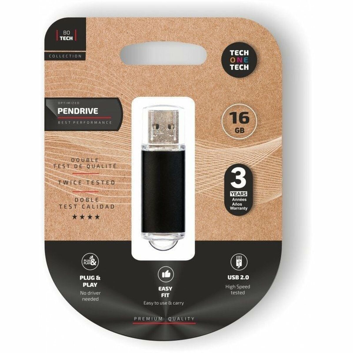Pendrive Tech One Tech TEC3006-16 16 GB Preto